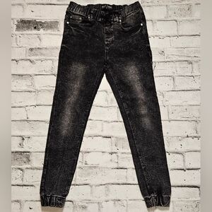 Zoo York Acid Wash Denim Joggers High Rise Skinny Black Jeans Size Small